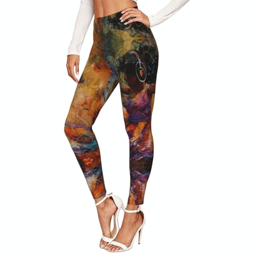 Leggings para mujer musicales y pantalones de entrenamiento suaves para gimnasio