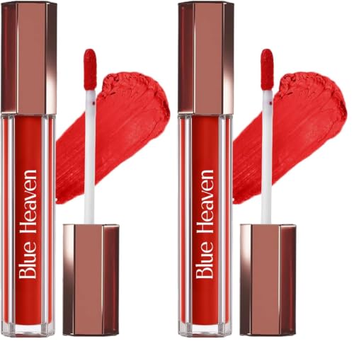 Image of Blue Heaven Roseate Lip Cream| Light Weight Mousse Texture | Hydrating & Plumping Liquid Lipstick for women | Enriched with Peptides, Hyaluronic Acid & Cocoa Butter | Velvet Rouge | 3.5ml (Pack of 2)