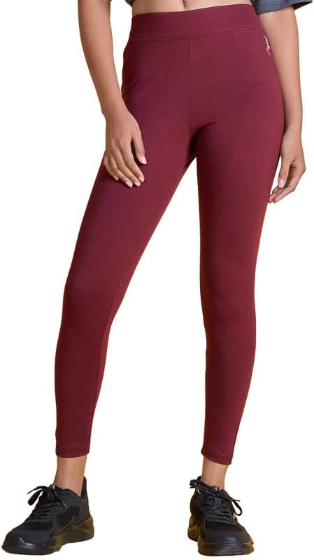 NYKD Women's Everyday Sports Leggings for Gym/Workout Cotton Ankle Length Skin Fit Comfy Tights | Stretchable | High Waist | Elastic Wasitband - NYAT 076