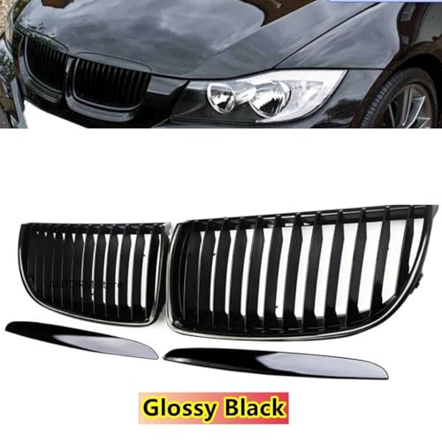 Grilles de calandre pour BMW Série 3 E90 E91 2005-2008 noir brillant
