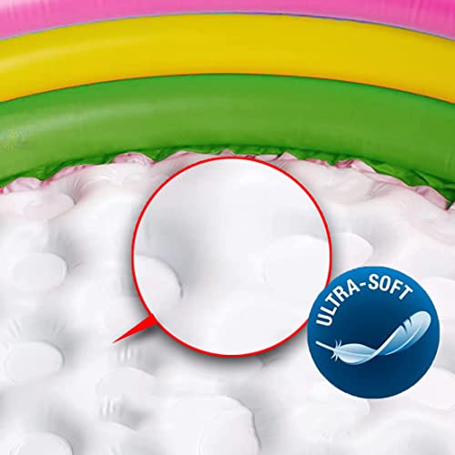 Image of LONGMIRE 4 Ft Round with Pump Swimming Bath Tub for Kids | Inflatable Sunset Glow Round Colourful Ring Baby Portable Baby Bath tub | 0-5 Years | Indoor & Outdoor Swimming Pool for Kids (Multi Color)