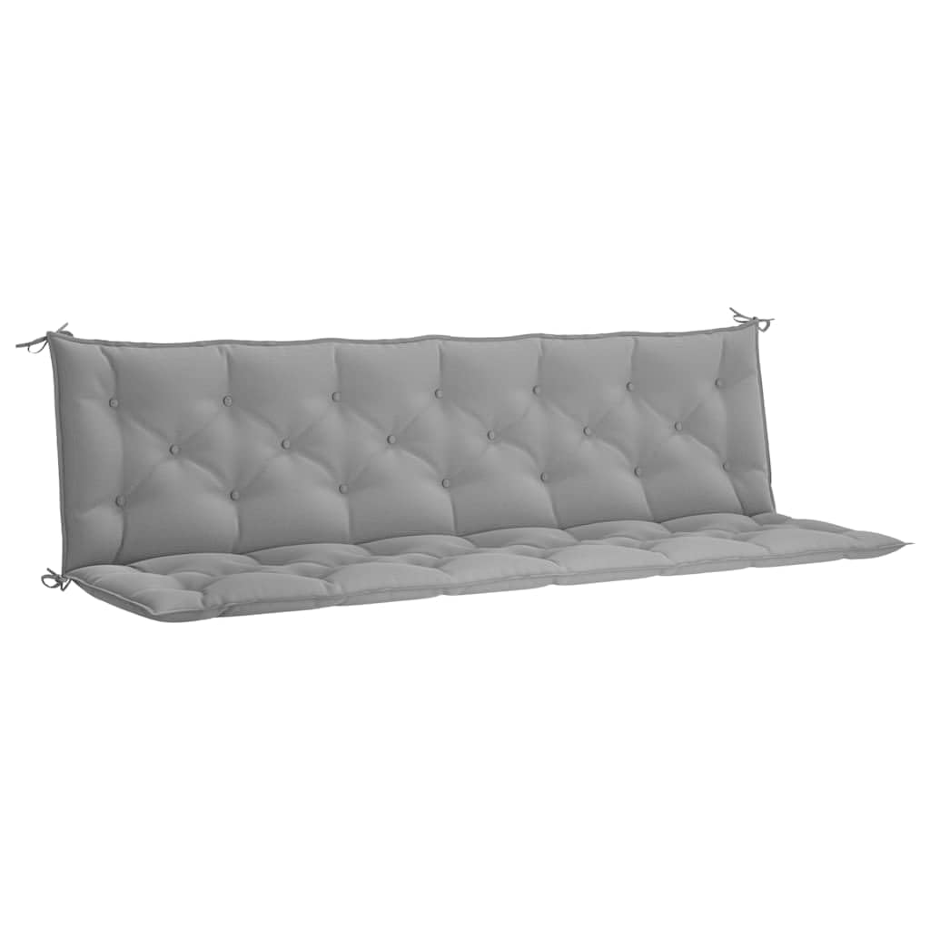 Coussin de Banc de Jardin Gris 200 cm Imperméable Rénovation Extérieure