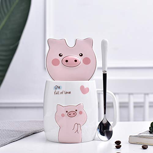 baporee Kreative Piggy Mug Cartoon Keramik Tasse Kaffeetasse 500 ML Liebe Schwein (allgemeine Verpackung) Cover