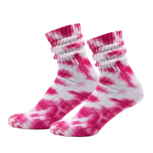 Image of COUVER Womens Scrunched Slouch Socks Soft Cotton Breathable Retro Crew or Knee High, Multiple Colors