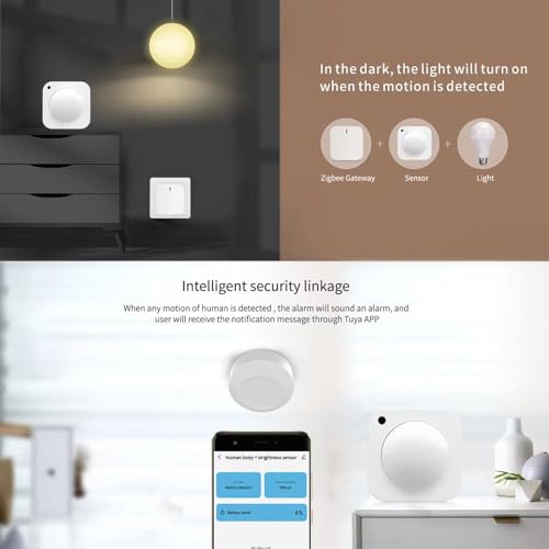Sonew Sensor de Presencia Humana, Sensor de Movimiento Inteligente, Detector de Movimiento WiFi PIR, Sensor de Movimiento de Luz Infrarroja Inalámbrico, Detección de Presencia - imagen 4