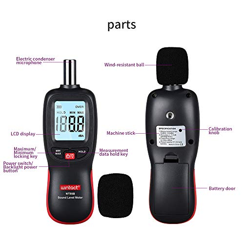 Digital Sound Level Meter with Data Logger 30-130dB(A), Decibel Meter Sound Level Reader, Noise Detector spl Meter A Weighted - Thumbnail 4
