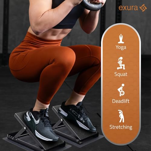 Slant Boards Adjustable – Wide Metal Slant Ramps, Adjustable Squat Wedge & Calf Stretcher for ATG Training, Physical Therapy, Incline Board for Calf Stretching, Knees Over Toes Stretching Equipment & Squat Wedge Block