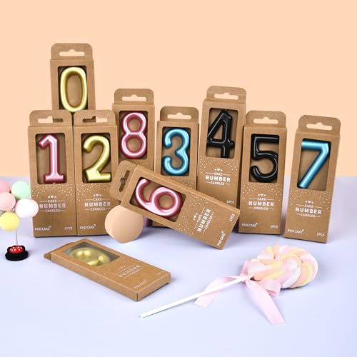 PHD CAKE 2.76 inch Classical Pink 7 Number Birthday Candles, Pink Number Candles, Cake Number Candles, Party Celebration