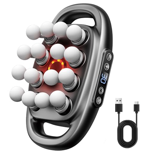 Pistola de Masaje Muscular de 16 Cabezas, Masajeador Muscular Eléctrica, Opción de 30 Velocidades y 3 Modos, para aliviar los dolores de Espalda Piernas, Regalos para Mujer Hombre (A)