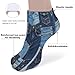 VstaDank Denim Print Ankle Socks 5 Pairs Fashion Invisible Low Cut Sock for Adult Casual Short Sock Soft Cozy No Show Socks
