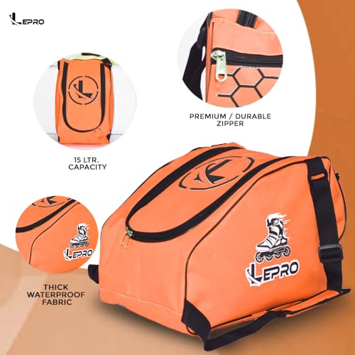 Image of LEPRO Skate Bag | Premium Inline Skating Bag with Adjustable Shoulder Strap for Youth and Adults (Orange)