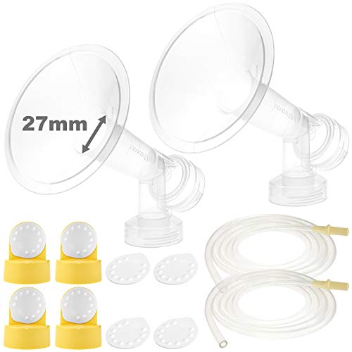 Nenesupply Pump Parts Compatible with Medela Pump in Style Breastpump PISA Replacement Kit for Medela Pump Parts Large 27mm Breastshield Valve Membrane Tubing Replace Medela Flange