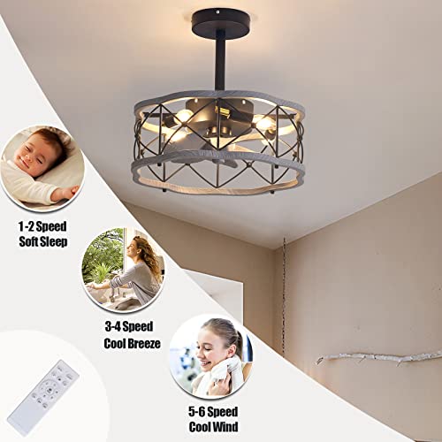 Ventilateur de plafond à profil bas réversible et silencieux avec lampes