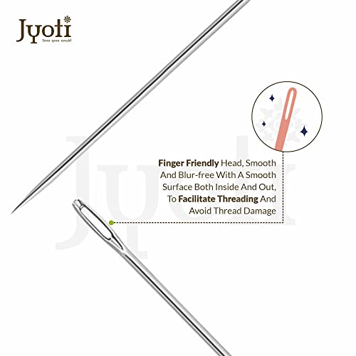 Image of Jyoti Darner Hand Sewing Needles, Long Length, Long & Sharp with Elongated Eyes, Cloth Stitching Thread Steel Needles, Used for Darning or Mending with Yarn or Wool, 42308 (Size - 10) - 1000 Pcs