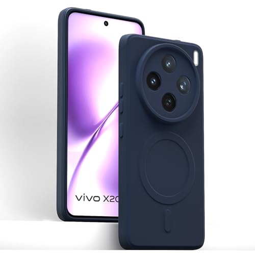 Image of Pikkme Back Cover for Vivo X200T 5G Soft Matte Silicone Mag-Safe Design (Mag-Safe Not Support) Camera Protection | Slim Fit Bumper Cover (Blue)