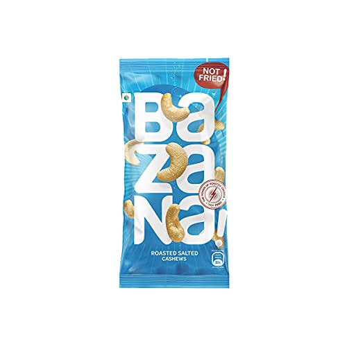 Image of Bazana Roasted & Salted Cashews | Perfectly Roasted for Crunchy Freshness | Healthy & Versatile Snack for Work, Travel & Gifting | 19g x 15 Packs (285g Total)