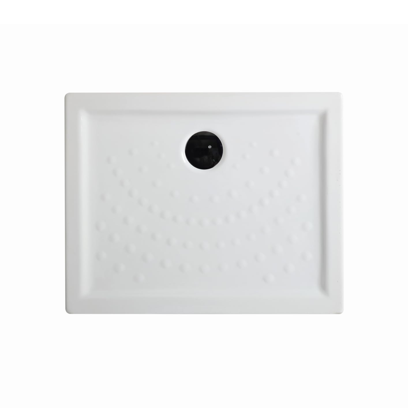 Kiamami Valentina - Plato de Ducha 70x120 de cerámica Blanca Antideslizante H6cm | Malta