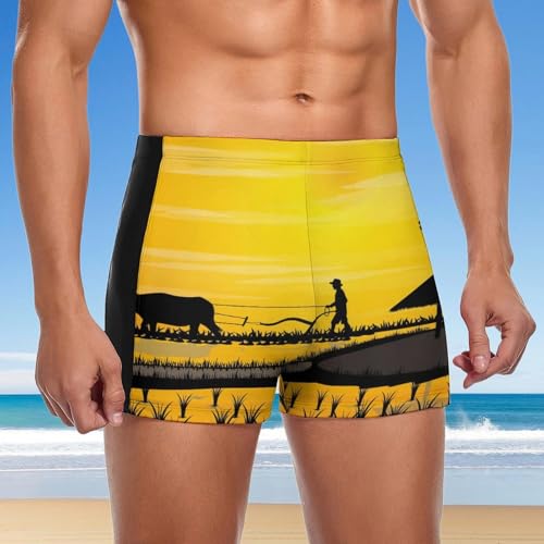 Slip de bain pour homme imprimé bétail de ferme pour la plage - 4