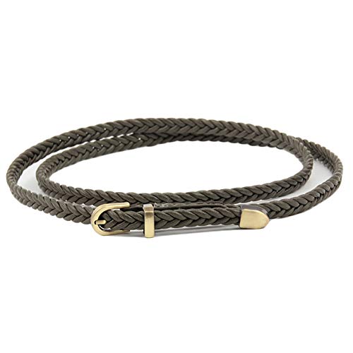 Andongnywell Women Braided Waist Belt for Dress Ladies Braided Belt Leather for Jeans Buckle Waistband