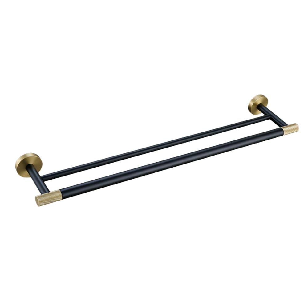 Toallero de pared exclusivo de 60 cm con detalles oro cepillado moleteado