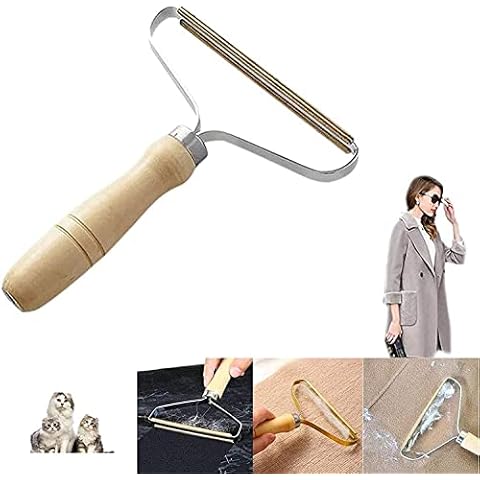 Portable Lint Remover Clothes Fuzz Fabric Shaver Wood Lint Removal Tool Pro Reusable Lint Roller Pill Ball Defuzzer for Sweater Woven Coat Pet Hair Furniture£¨1pcs) Cover