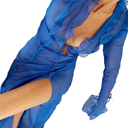 Robe longue en maille transparente Y2K pour sublimer vos courbes d'été