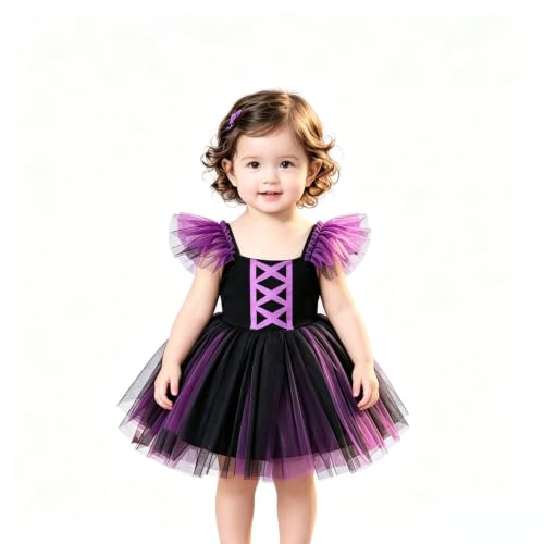 Robe Halloween fille anti-grattage en maille douce violette