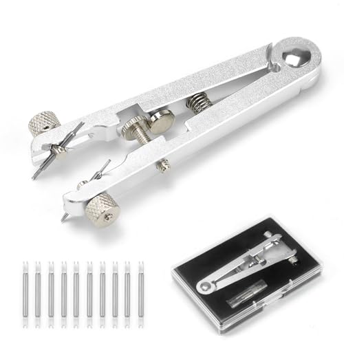 QWORK Watch Spring Bar Plier Tool Kit - Alloy Steel with 8 Precision Pins, Ideal for Watchmakers and Repairs