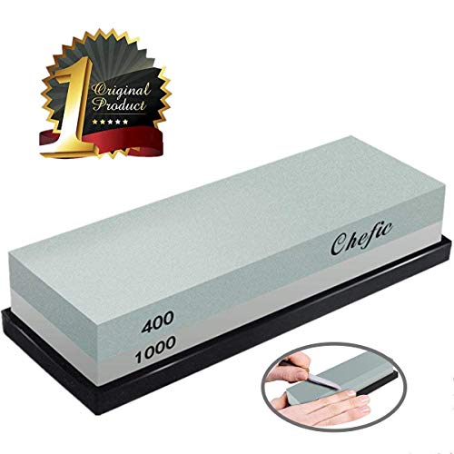 Chefic Whetstone 2-IN-1 Premium Sharpening Stone 400/1000 Grit Waterstones Kit - Chefic Knife