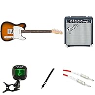 1 of Fender Squier Debut Series Telecaster Electric Guitar, Beginner Guitar, with 2-Year warranty, 2-Colour Sunburst (Amazon Exclusive) 1 of Fender Frontman 10G, Combo Guitar Amp, 10W, Small Practice Amp, Suitable for Electric Guitar, Black/Silver 1 ...