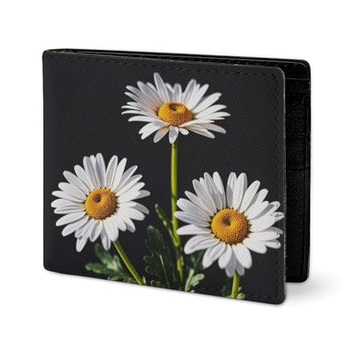 Daisy Wallet Elegant Leather Wallets with ID Window & 2 Card Slots, Slim Bifold Wallet for Men Women2