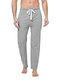 DAVID ARCHY Men's Comfy Jersey Soft Cotton Knit Pajama Long John Lounge Sleep Pant in 1 Pack (L, Heather Gray)