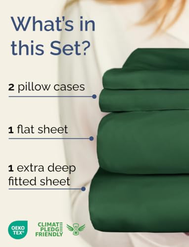 Image of Extra Deep Pocket Cal King Sheet Set - Breathable & Cooling - Emerald Green
