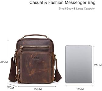 FANDARE Eenvoudige Mannen Postbode Messenger Bag Draagbare Zakelijke Student Outdoor Reizen Schoudertas Grote Capaciteit Multi-Pocket Slijtvast Canvas Zwart, Bruin, L, Modieus