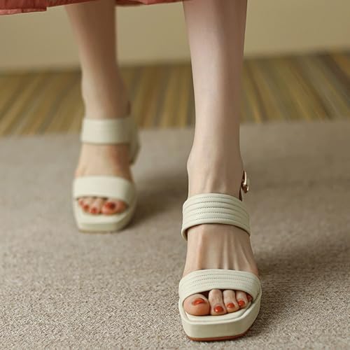 Platform Heels for Women High Block Chunky Open Toe Dance Dress Pump Sandals Shoes4