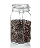 Bormioli Rocco COMINHKR005299 Fido Clear Glass Jar with 85 mm Gasket, 1.5 Liter KC74556