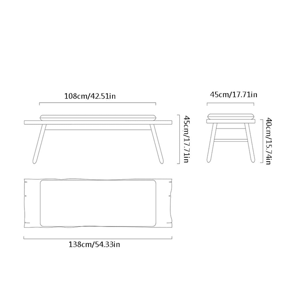 eexbz Foot Stool for Bed Upholstered Bed end Stool Solid Wood Simple Fabric Row Stool Home Living Room Dining Table Long Bench Bed Step Stools for High Beds