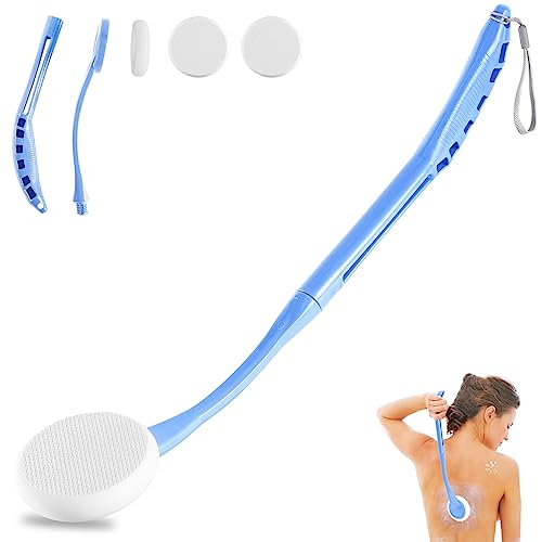 Image of Lotion Applicator for Back, 20.5 inch Back Lotion Applicator, Back Lotion Applicators for Your Back, Easy Reach and Washable, Back Self Tanner Applicator(Deep Blue)