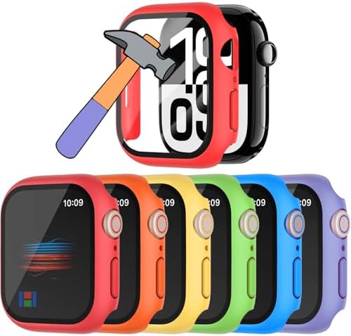 6 Pièces Dur Coque pour Apple Watch Series 4 5 6 SE 40mm Protecte...