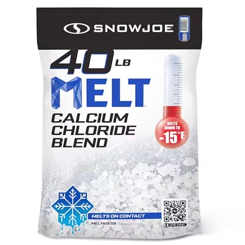 Snow Joe Calcium Chloride Blend Snow & Ice Melt, Fast-Acting Pellet-Form Deicer, 40 lb - Pet-Friendly Melter for Driveways, Roofs, Sidewalks & Stairs, Non-Tracking & Easy-Pour Pellets, MELT40ESB