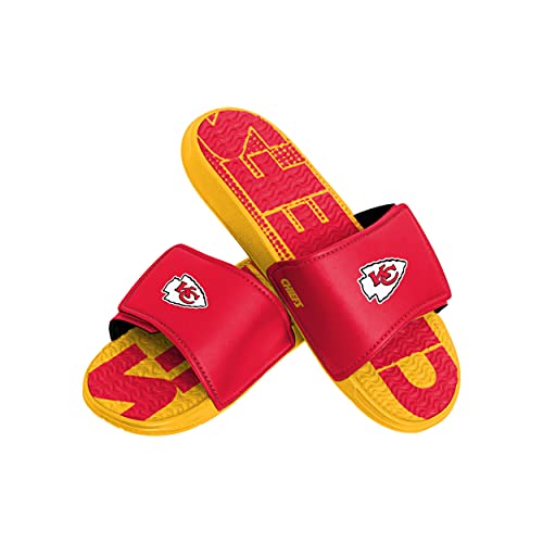 FOCO Kansas City Chiefs NFL Mens Gradient Wordmark Gel Slide - XL