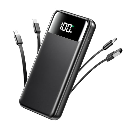 Portable Charger, 50000mAh Power Bank with Built in Cables, 22.5W...