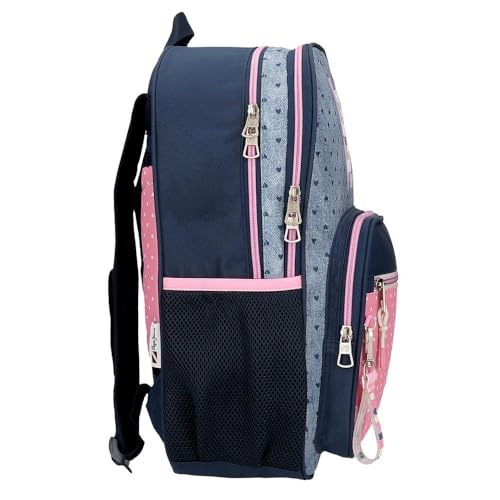 Pepe Jeans Unisex Para CriançA. 6822221 Noni Mochila Escolar De Ganga Com Dois Compartimentos 40 Cm Azul, Rosa (Osfa), Casual, Multicolor, P - 2