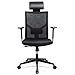 Produktbild amzdeal Bürostuhl Ergonomischer Chefsessel Computerstuhl Schreibtischstuhl mit Einstellbarer Kopfstütze, Drehstuhl mit Armlehnen und Rückenlehnen,Bürostuhl Belastbar bis 136kg (67 * 128cm)