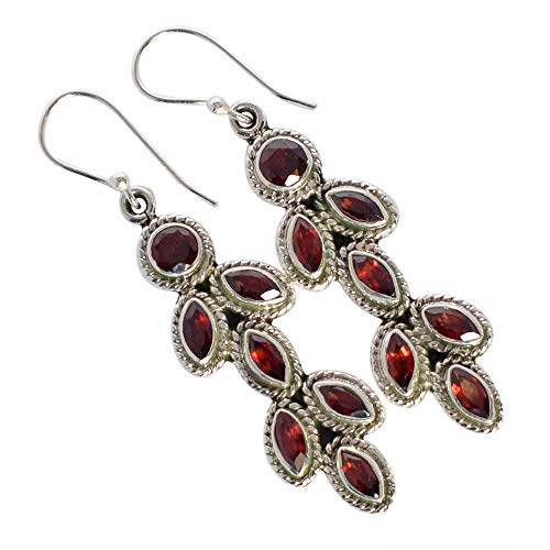 Boucles d'oreilles grenat argent 925 anti-allergie petites puces légères