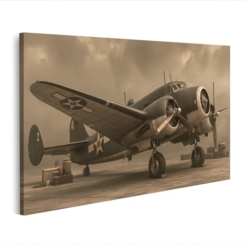 islandburner Impression sur toile - Avion vintage majestueux - Décoration de bureau pour les fans de l'aviation - Édition S1
