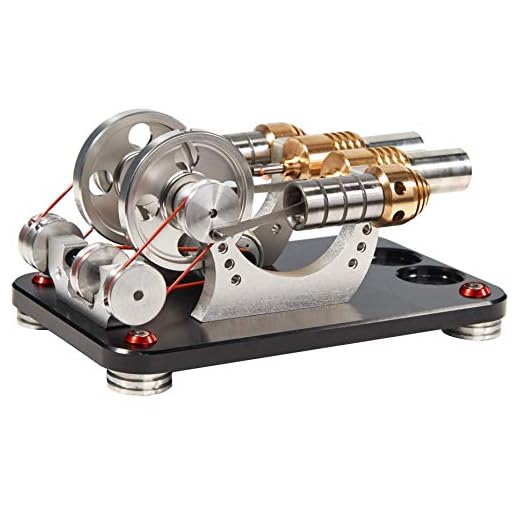 Sunnytech Hot Air Stirling Engine Motor Generator Education Toy Electricity M16-22-D