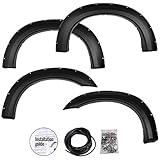 4Pcs PP Pocket Rivet Bolt Style Wheel Fender Flares Kit Compatible For Ford F250 F350 Super Duty...