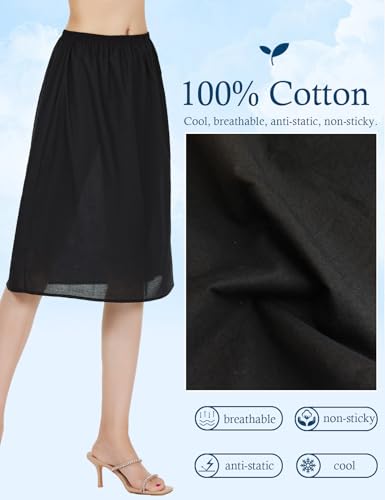 Image of BEAUTELICATE Womens Half Slip 100% Cotton Vintage Underskirt in 3 Lengths