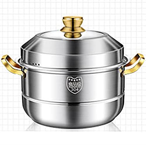 蒸し器ポットスープポットホットポット食品グレード304ステンレス鋼5層複合鋼一体型ダイカストポット本体(サイズ:40cm)(30cm)(36cm)